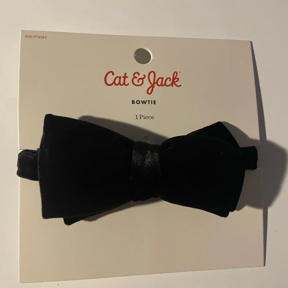Cat & Jack Black Bow Tie Elegant Business Formal Attire Pre Tied NWT OSFM